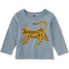 Tiger Cub Baby Graphic Tee, Blue Tide - T-Shirts - 1 - thumbnail