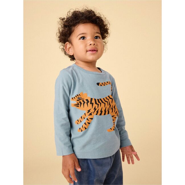 Tiger Cub Baby Graphic Tee, Blue Tide - T-Shirts - 2