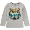 Star Foil Tiger Graphic Tee, Med Heather Grey - T-Shirts - 2