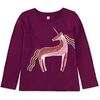 Rainbow Unicorn Graphic Tee, Cosmic Berry - T-Shirts - 1 - thumbnail