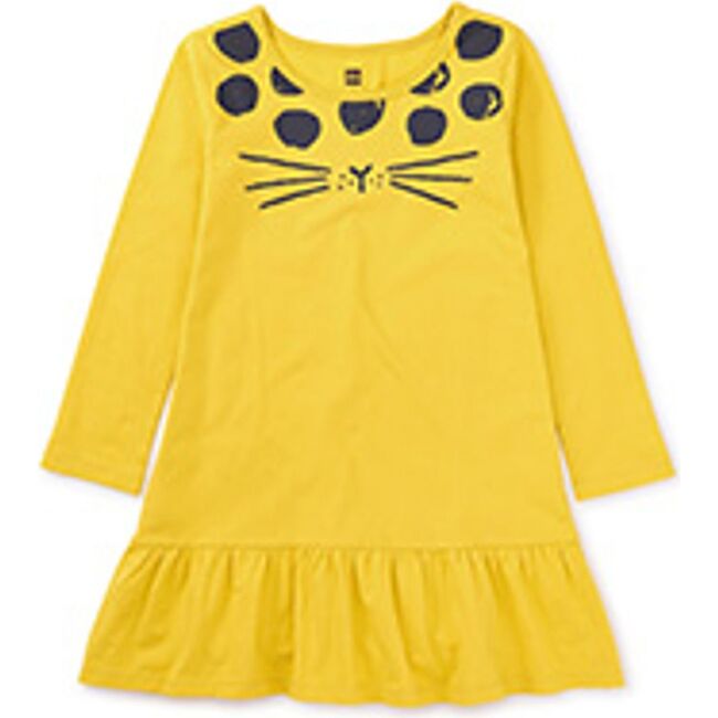 Ruffle Hem Graphic Dress, Sulphur