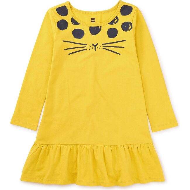 Ruffle Hem Graphic Dress, Sulphur - Dresses - 2