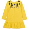 Ruffle Hem Graphic Dress, Sulphur - Dresses - 2