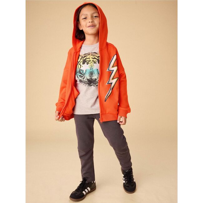 Star Foil Tiger Graphic Tee, Med Heather Grey - T-Shirts - 5