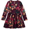 Long Sleeve Wrap Neck Dress, Forest Floral in Red - Dresses - 1 - thumbnail