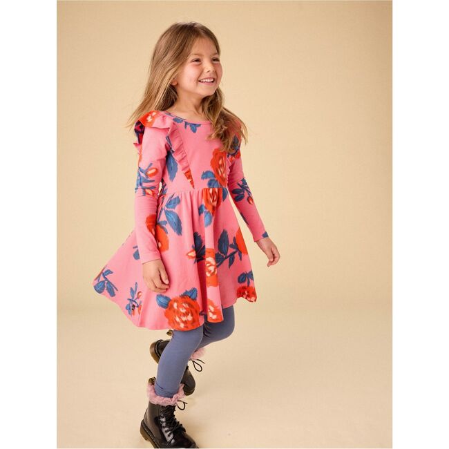 Ruffle Shoulder Ballet Dress, Turkish Rose - Dresses - 4