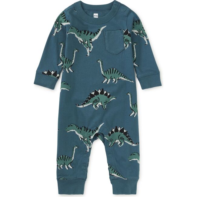 Long Sleeve Pocket Baby Romper, Dynamic Dinos