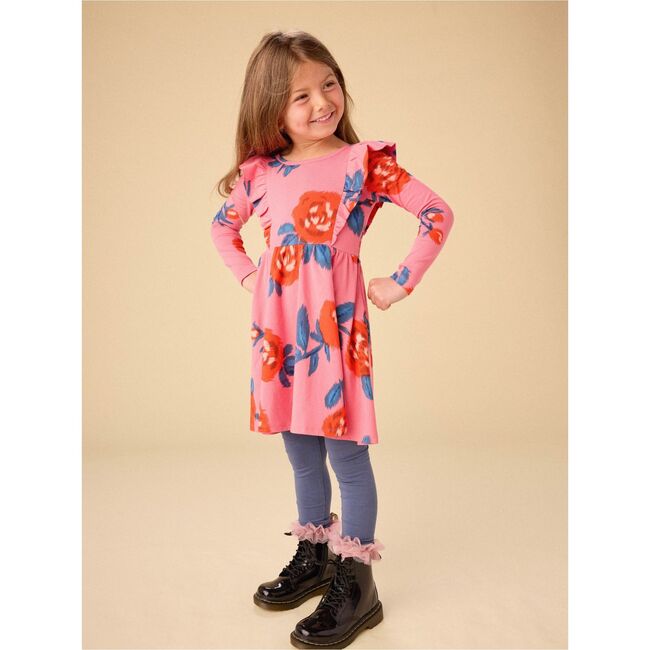 Ruffle Shoulder Ballet Dress, Turkish Rose - Dresses - 5
