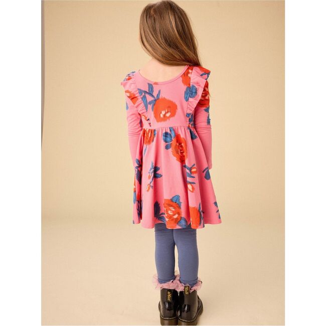 Ruffle Shoulder Ballet Dress, Turkish Rose - Dresses - 6