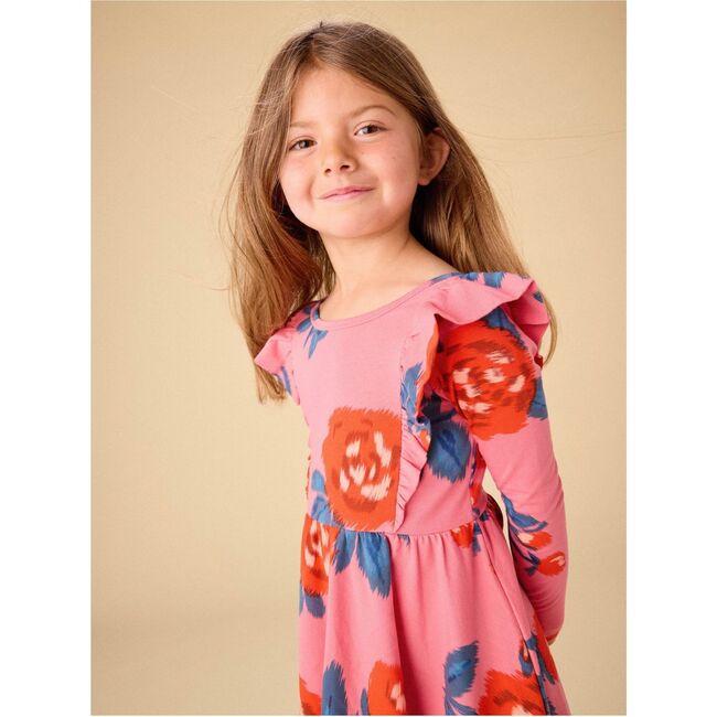 Ruffle Shoulder Ballet Dress, Turkish Rose - Dresses - 7