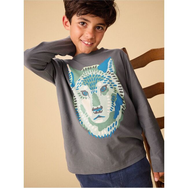 Wolf Graphic Tee, Thunder - T-Shirts - 3