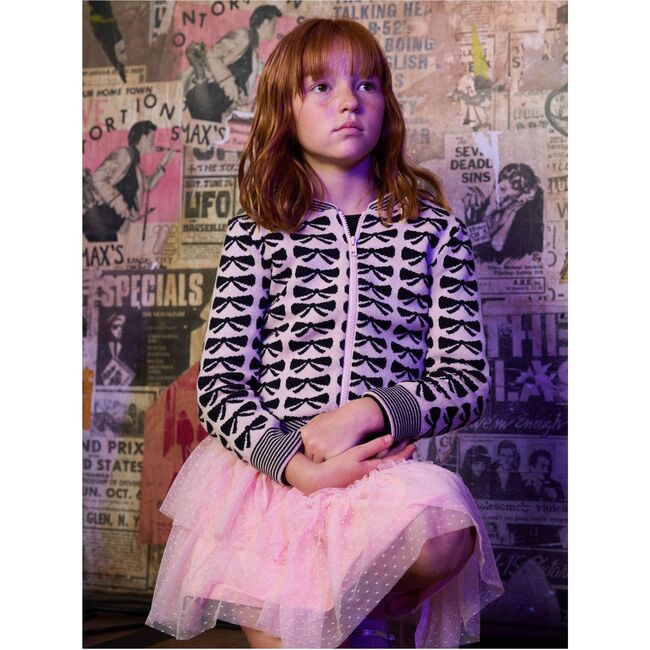 Zip Up Bow Cardigan, Bow - Cardigans - 5