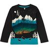 Glowing Lights Graphic Tee, Jet Black - T-Shirts - 1 - thumbnail