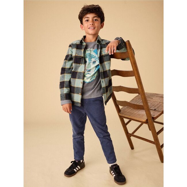 Flannel Button Up Shirt, Forest Plaid - Button Downs - 4