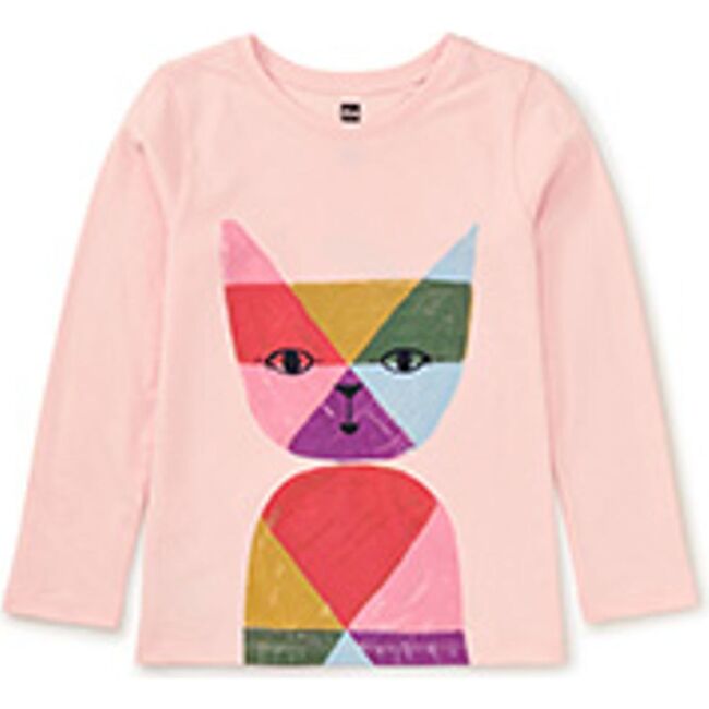 Rainbow Cat Double Sided Tee, PINK SALT