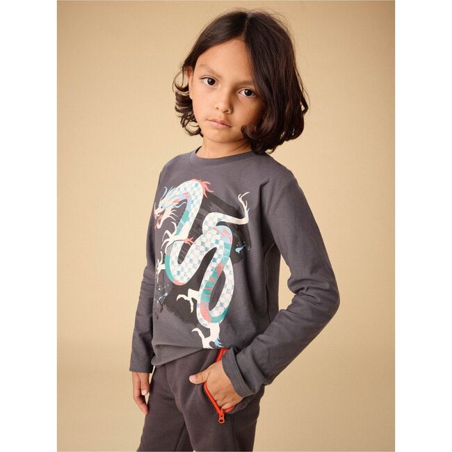 Dragon Graphic Tee, Pepper - T-Shirts - 3