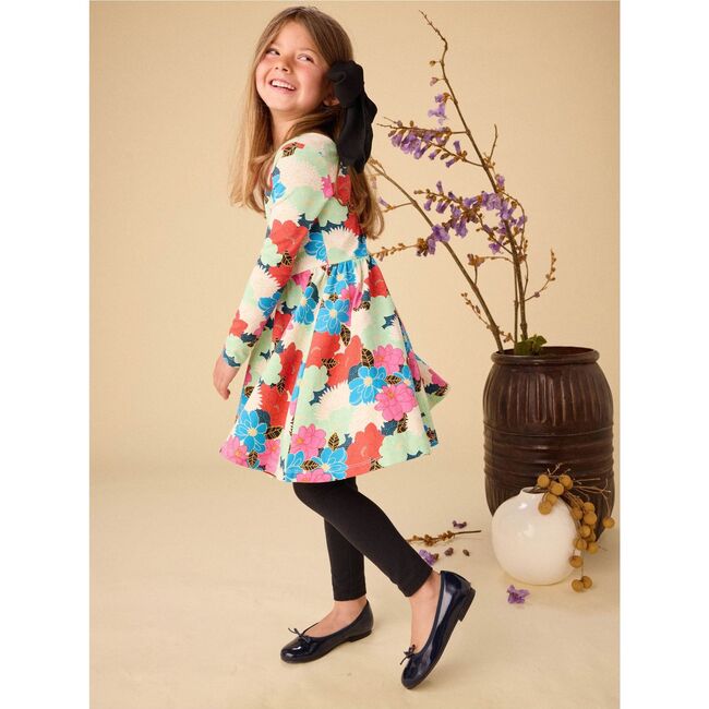 Printed Ballet Dress, Peonies & Chrysanthemums - Dresses - 4