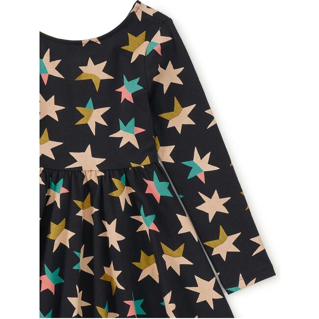 Printed Ballet Dress, Colorblock Metallic Stars - Dresses - 3