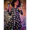 Printed Ballet Dress, Colorblock Metallic Stars - Dresses - 5