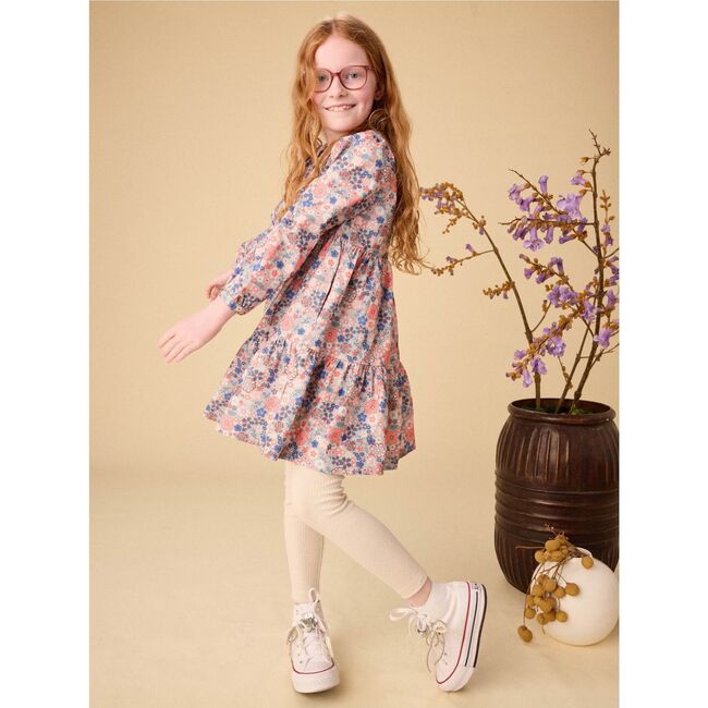 Corduroy Henley Shirtdress, Japanese Mini Floral - Dresses - 3