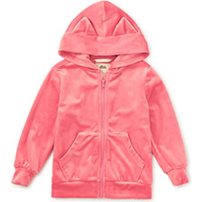 Cat Ears Velour Hoodie, Mauveglow