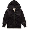 Cat Ears Velour Hoodie, Jet Black - Sweatshirts - 1 - thumbnail