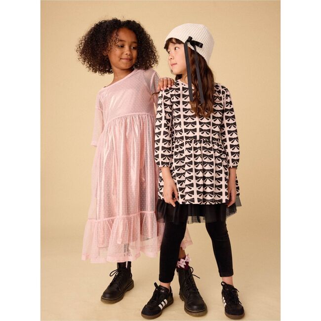 Blouson Sleeve Pocket Dress, Bow - Dresses - 2