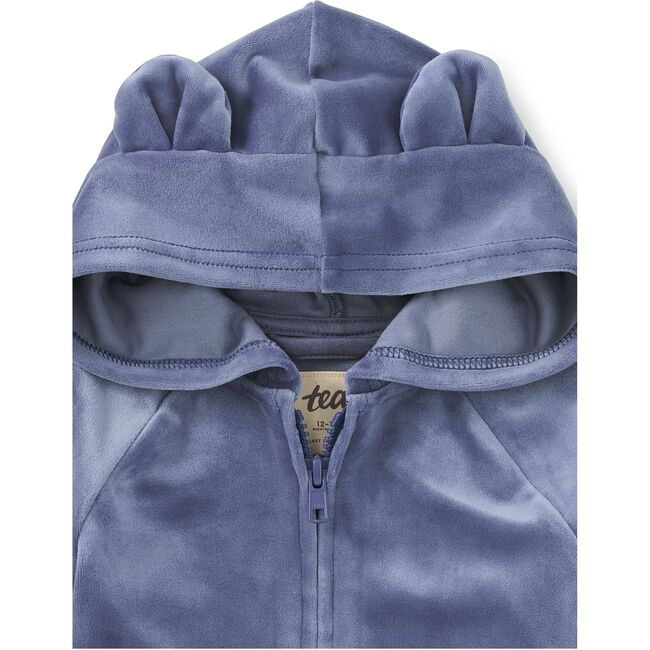 Bear Ears Velour Baby Hoodie, NAVAL BLUE - Sweatshirts - 2