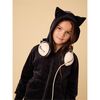 Cat Ears Velour Hoodie, Jet Black - Sweatshirts - 5