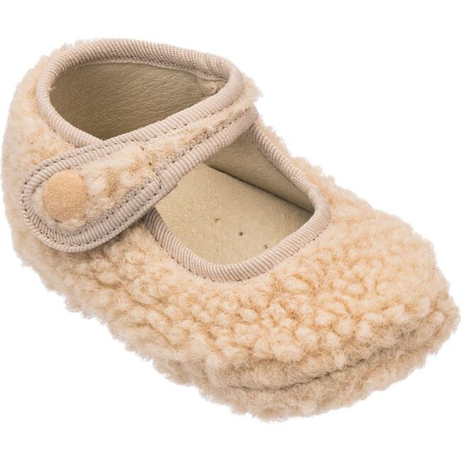 Shearling Baby Mary Jane, Beige - Mary Janes - 4