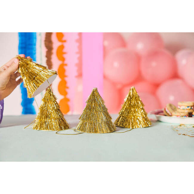 Golden Girl Mini Gold Fringe Party Hats Set