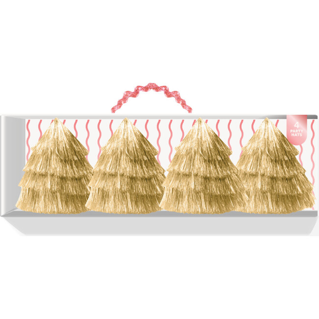 Golden Girl Mini Gold Fringe Party Hats Set