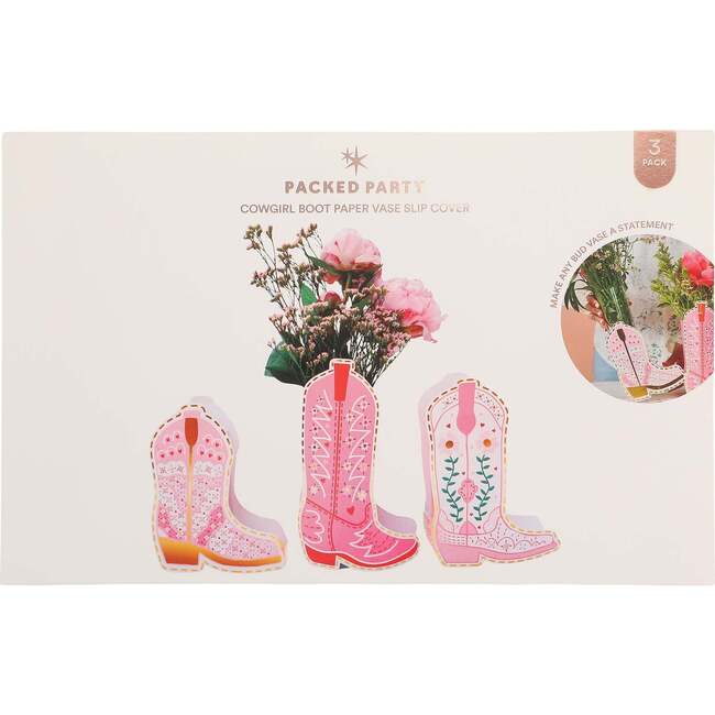 Boot Scoot Blooms Pop-Up Vase Slip Covers - Party Accessories - 2