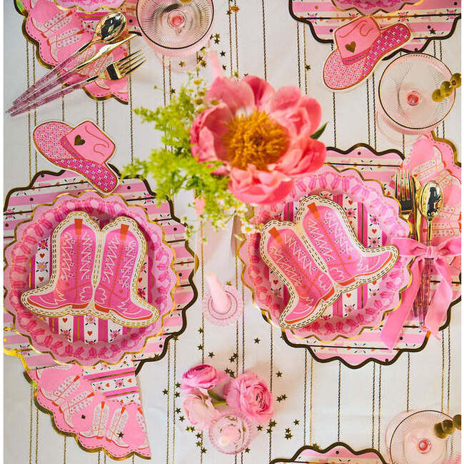 Boot Scoot Blooms Cowboy Boot Dessert Plate Set - Paper Goods - 3