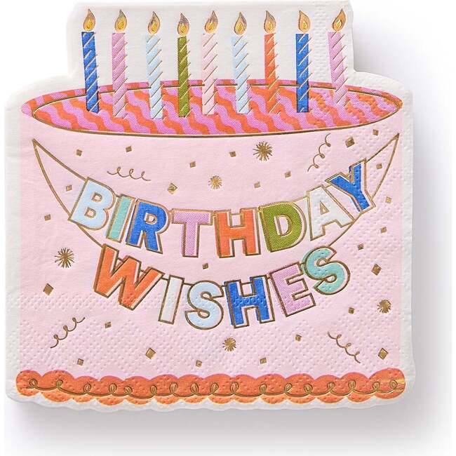 Birthday Wishes Diecut Cake Napkin Set