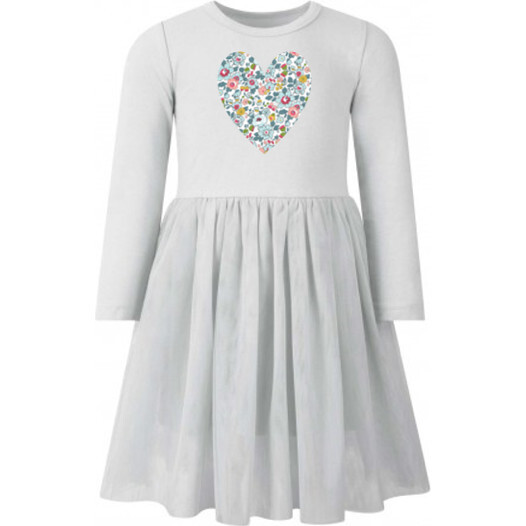 Liberty of London Childrens Heart Tutu Dress, Grey