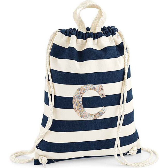Liberty Of London Personalised Drawstring Bag, Navy