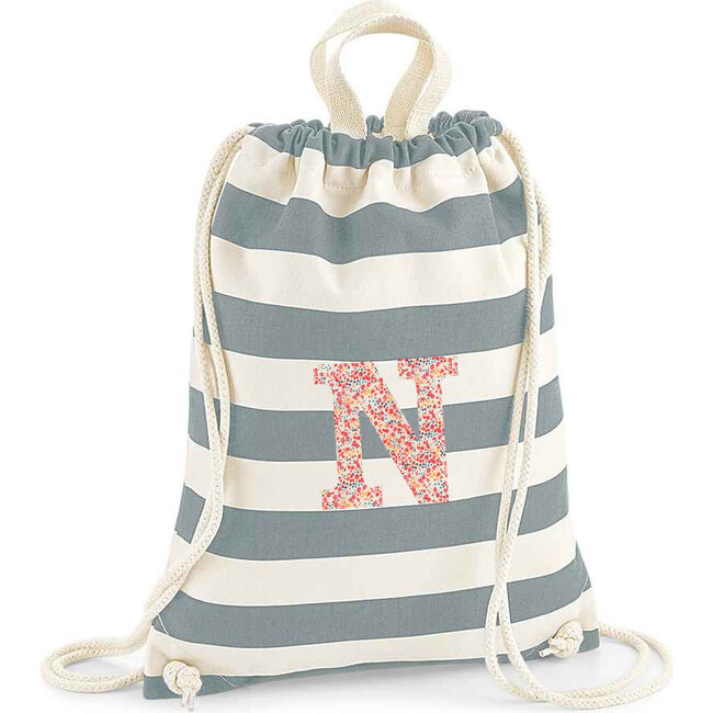 Liberty Of London Personalised Drawstring Bag, Grey - Backpacks - 1