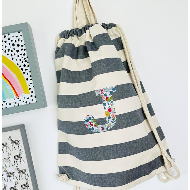 Liberty Of London Personalised Drawstring Bag, Grey - Backpacks - 2
