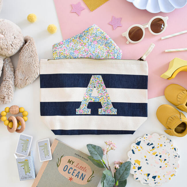 Liberty Of London Personalised Accessory Bag, Navy - Bags - 2