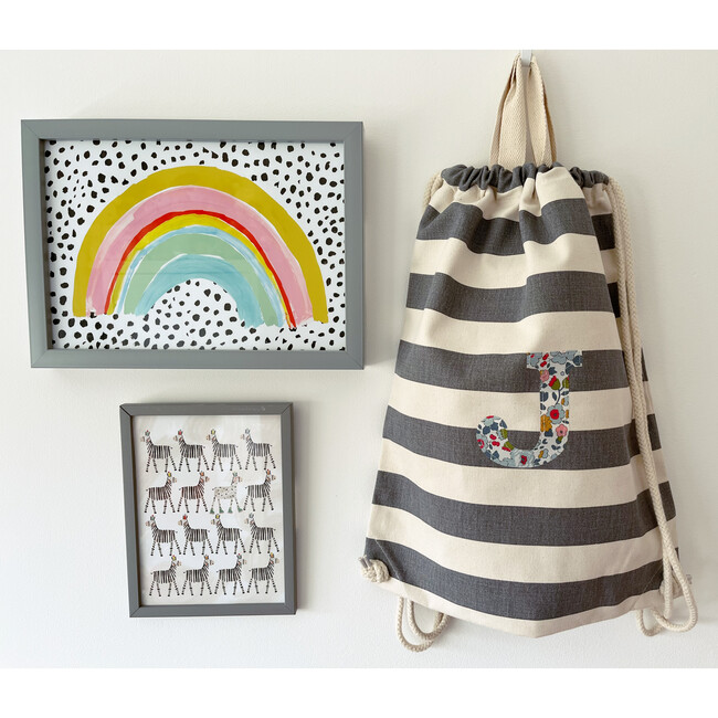 Liberty Of London Personalised Drawstring Bag, Grey - Backpacks - 3