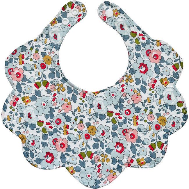 Liberty of London Scallop Baby Dribble Bib, Betsy Grey