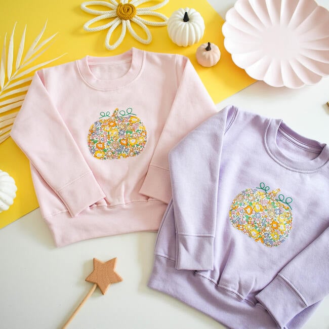 Liberty of London Pumpkin Children's Jumper, Pale Pink
