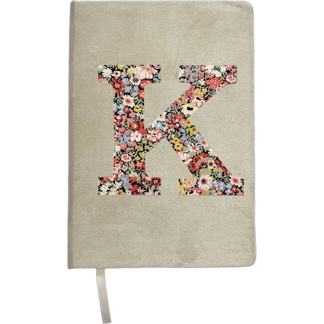 Liberty of London A5 Personalised Velvet Ruled Notebook, Ivory