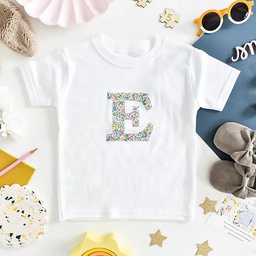 Liberty of London Children's Personalised Short Sleeve T-shirt, White
