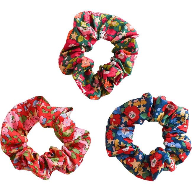 Liberty of London Children's Christmas Hair Scrunchie Set of 3, Betsy Star - Hair Accessories - 1