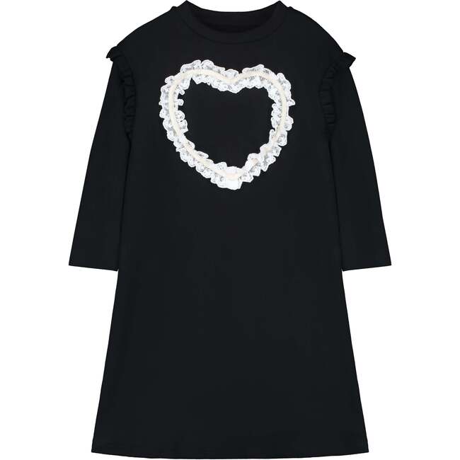 Lace Heart Dress Black