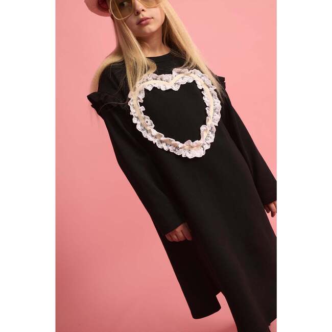 Lace Heart Dress Black - Dresses - 6