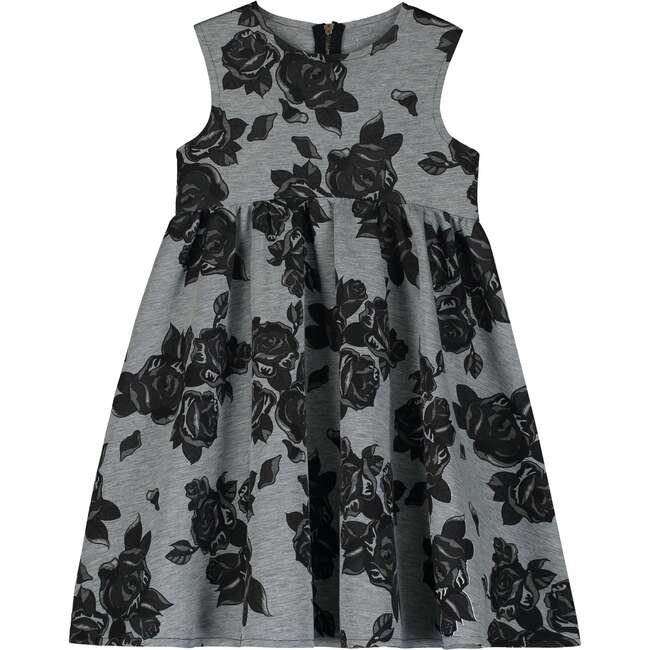 Black Flower Neoprene Dress