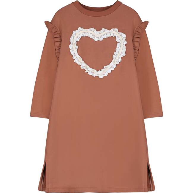 Lace Heart Dress Dark Brown